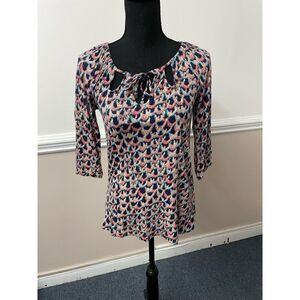 Lucky Brand 3/4 Sleeve Printed Blouse